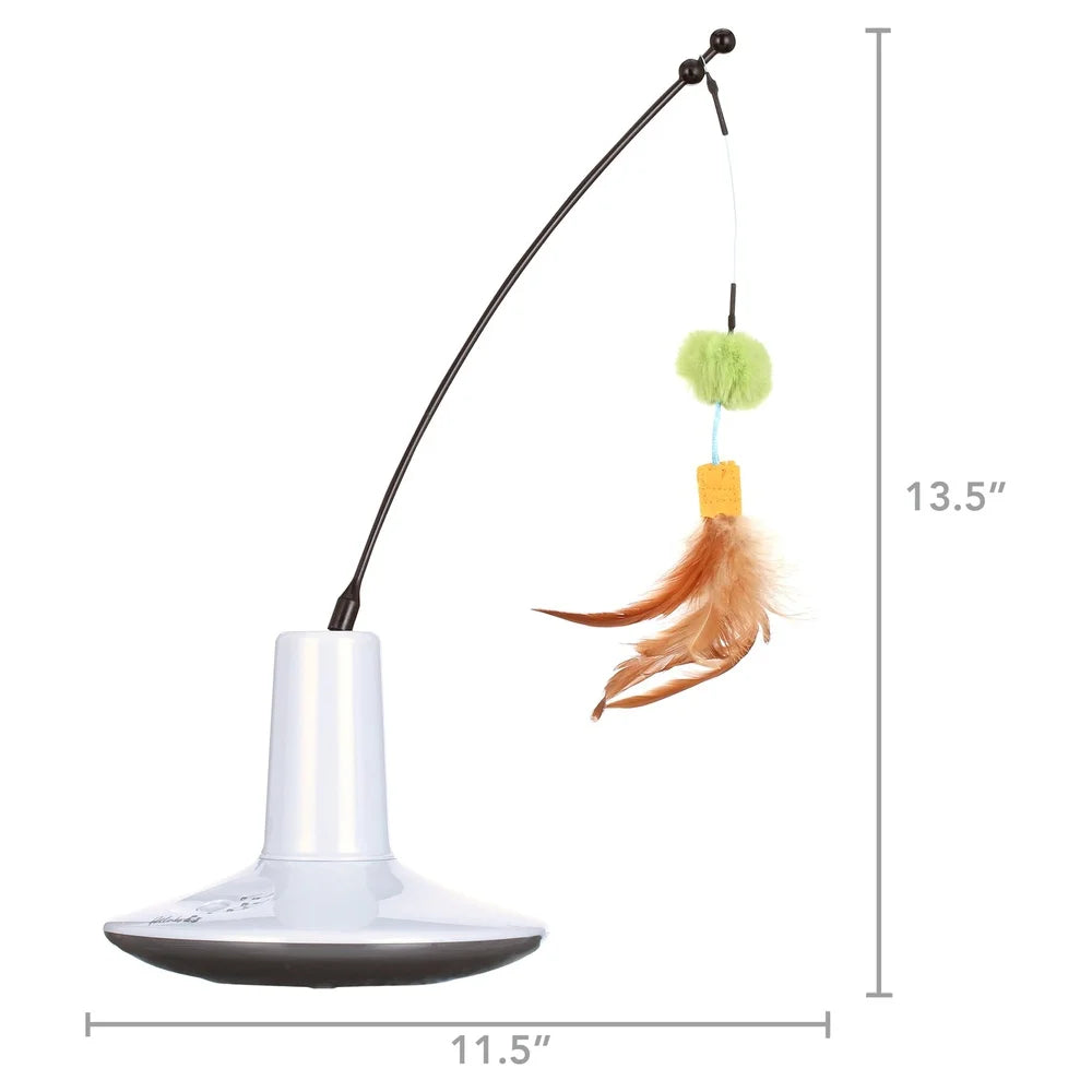 Interactive Electronic Motion Cat Toy with Rechargeable Plush Feathers