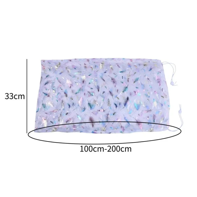 Universal Bird Cage Cover Elastic Mesh Skirt Soft Seed Guard for Birds