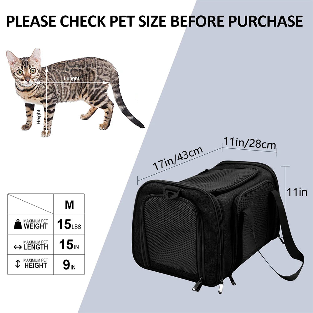 Airline Approved Soft Sided Dog Carrier Backpack For Small Dogs And Cats