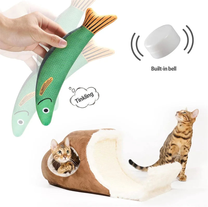 Catnip 3D Simulation Fish Plush Toy For Cats Interactive Chew Goldfish
