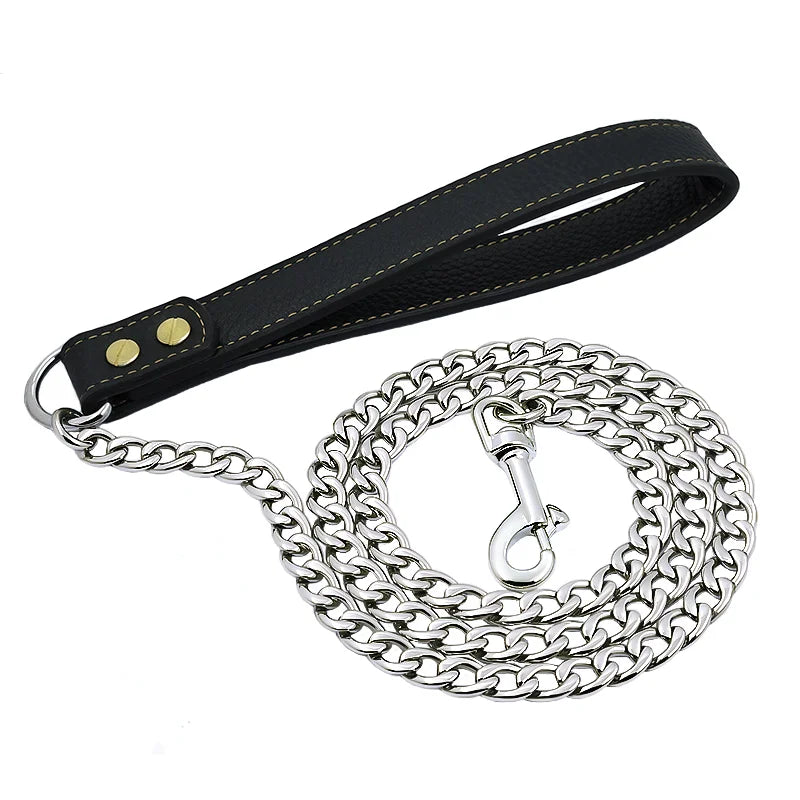 Gold Stainless Steel Weld Chain Dog Leash Heavy Duty For Small Medium Large Dogs