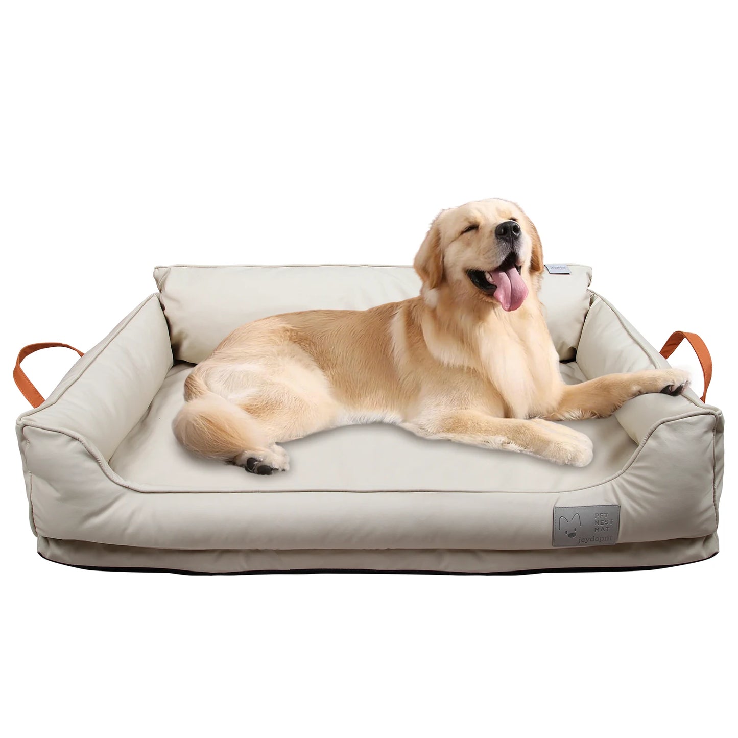 Leather Plush Donut Dog Bed For Large Dogs Snug Warm Cozy Rectangle