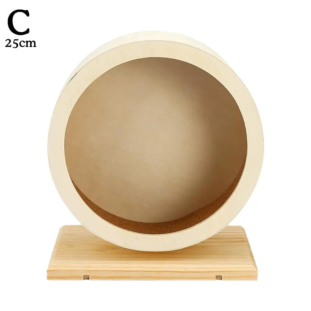Golden Bear Mute Wooden Hamster Running Wheel with Cork Pad Roller