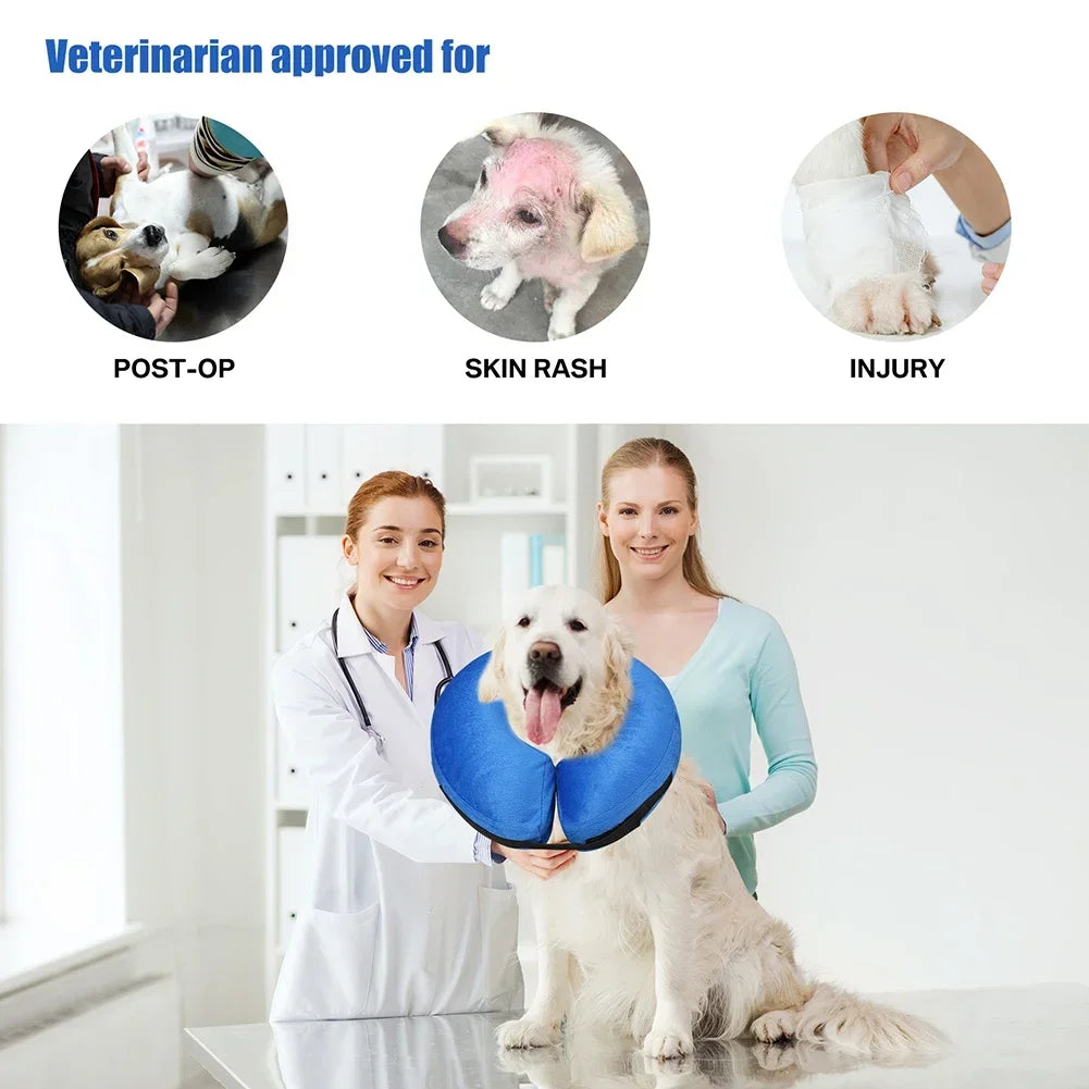 Inflatable Dog Recovery Collar After Surgery Soft Protective Cone For All Dogs