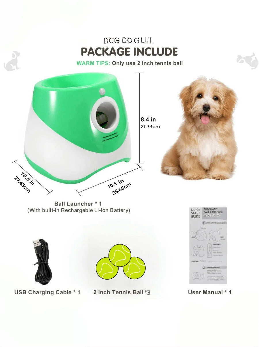 Automatic Dog Ball Launcher USB Rechargeable Chase Toy For Dogs