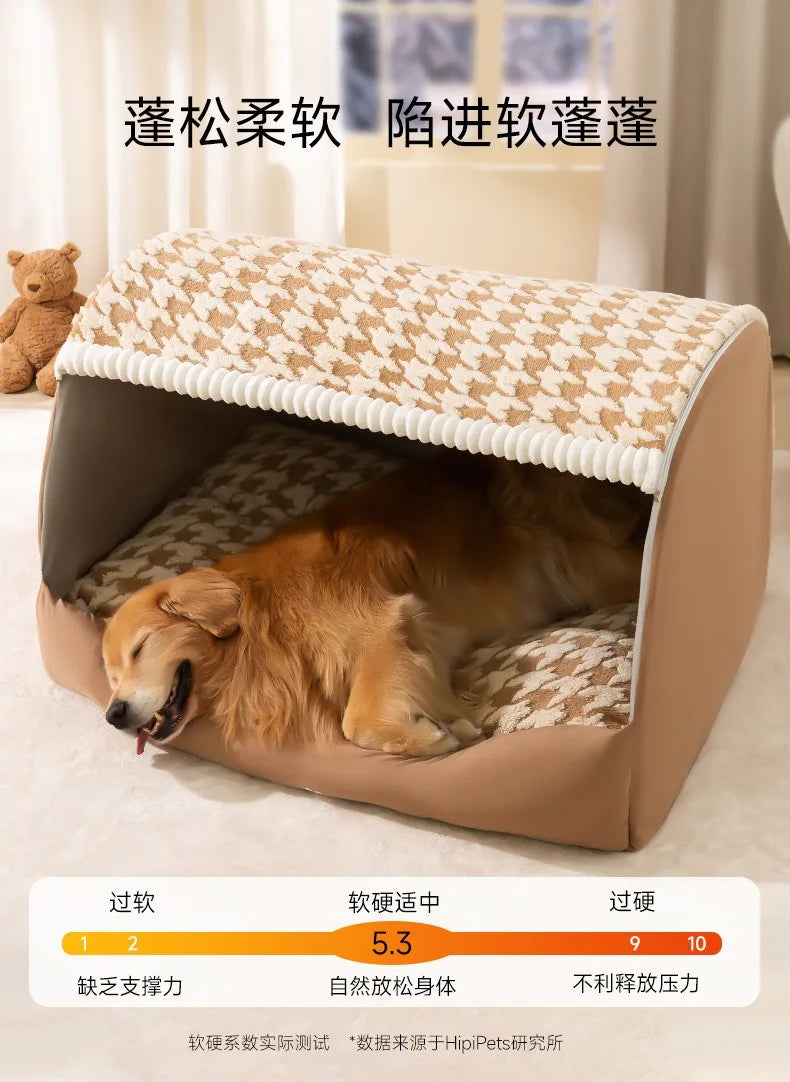 Large Dog Den Quilted Winter Cozy Pet Bed That Keeps Pets Warm Washable