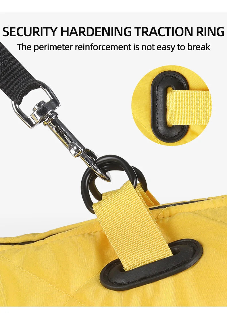 Warm Reflective Puffer Dog Coat For Large Dogs With Built In Harness Vest