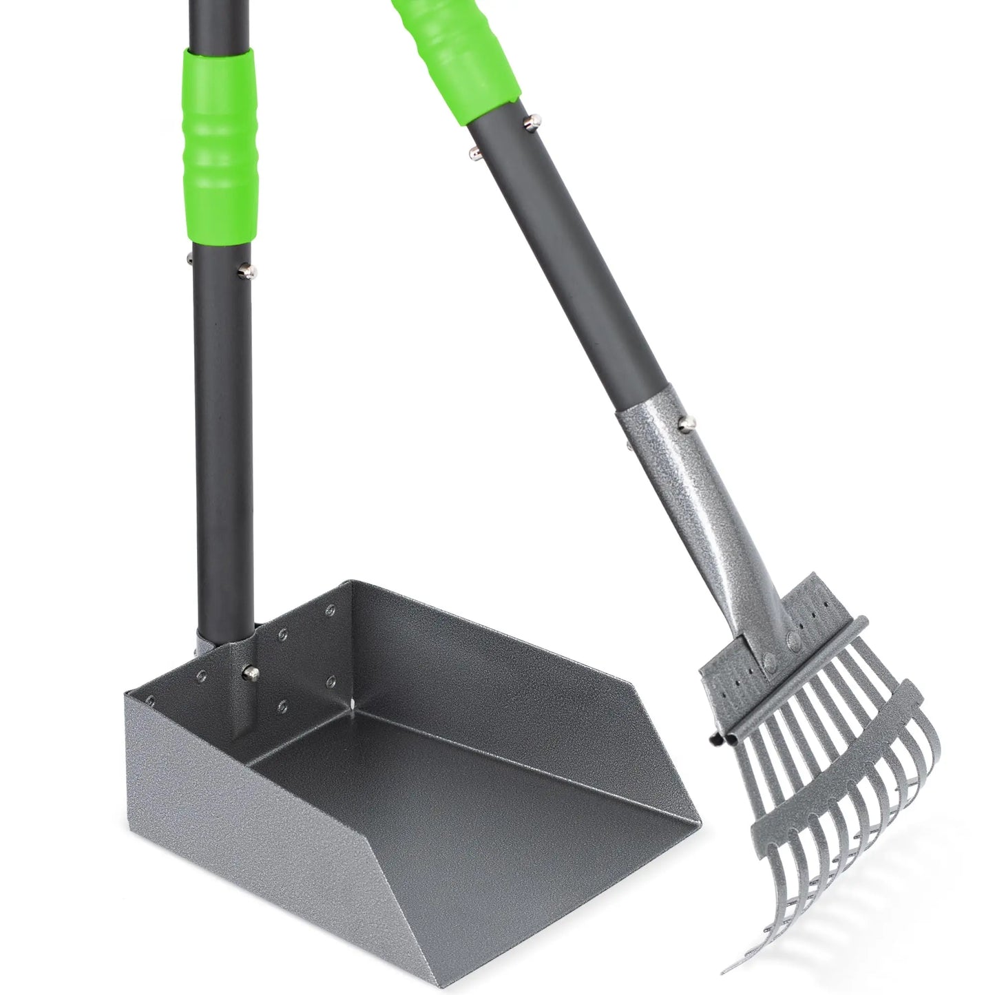 Dog Pooper Scooper Set with Adjustable Stainless Handles for Easy Waste Cleanup
