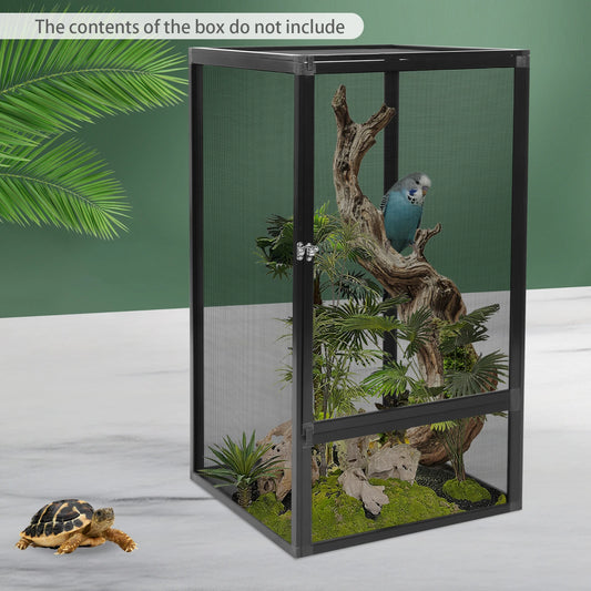 Micro Habitat Terrarium Enclosure Rectangular Reptile Feeding Box Black 20kg