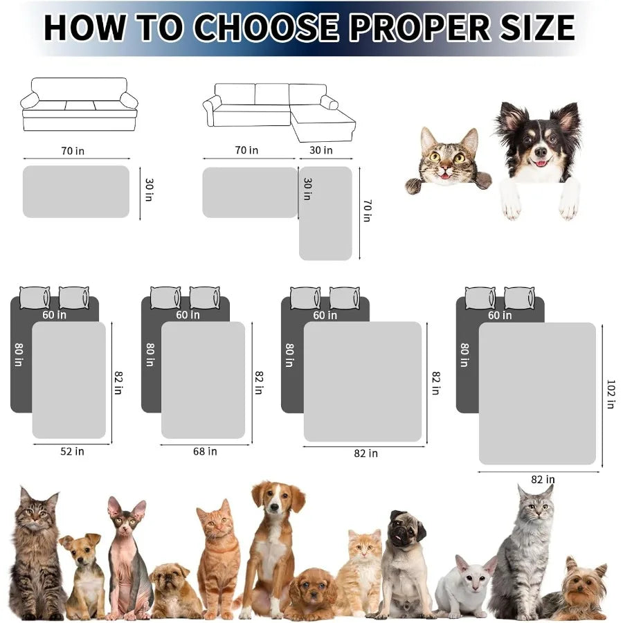 Waterproof Anti Slip Dog Bed Cover Washable Stain Resistant Sofa Protector Couch