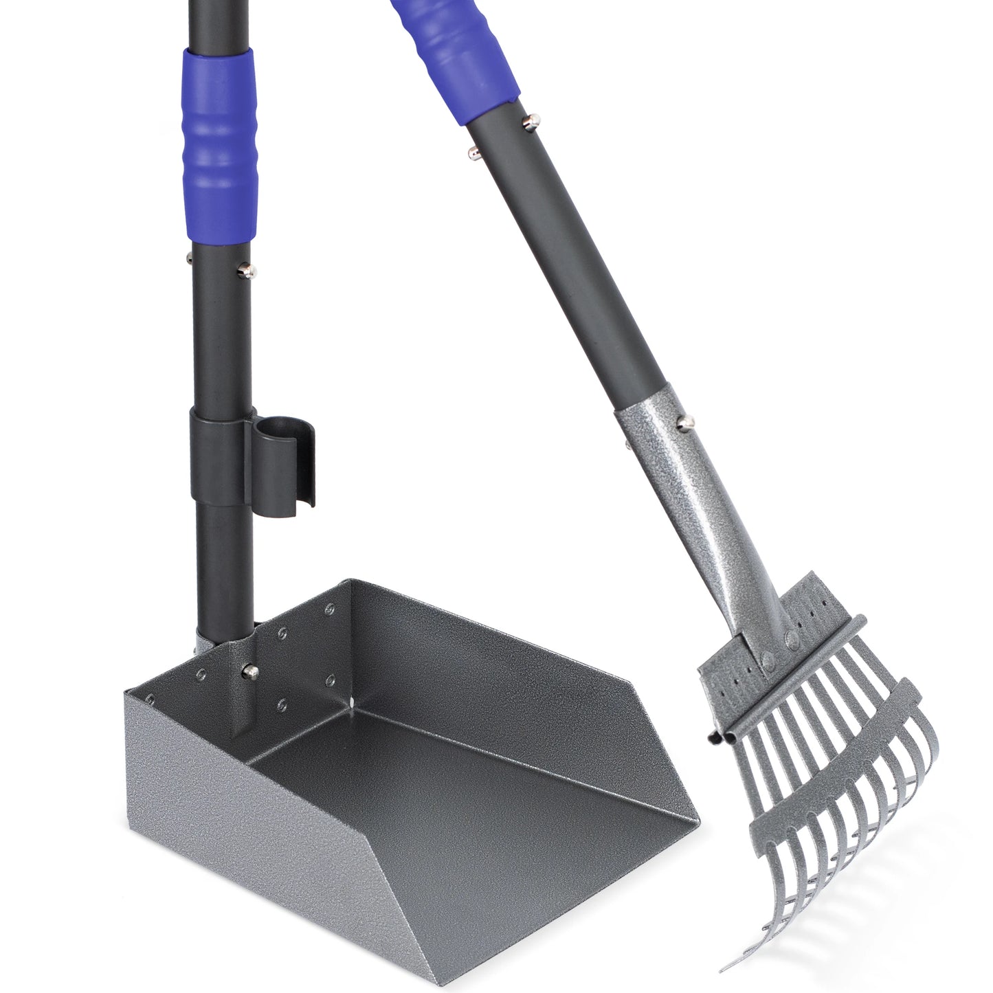 Dog Pooper Scooper Set with Adjustable Stainless Handles for Easy Waste Cleanup