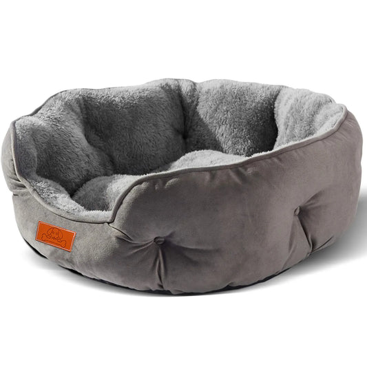 Grey Pet Bed 50 CM Washable Non Slip Base Water Resistant For All Pets