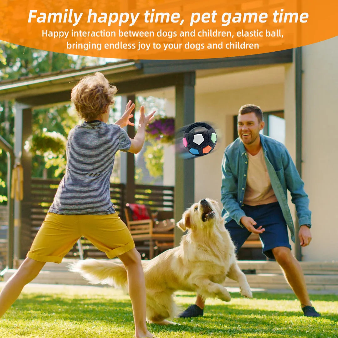 Football Tennis Ball Shaped Dog Toy Squeaky Teething Relief for Outdoor Training