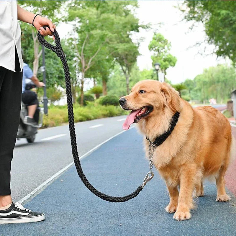 Heavy Duty Nylon Braided Dog Leash For Large Dogs Durable Walking Lead