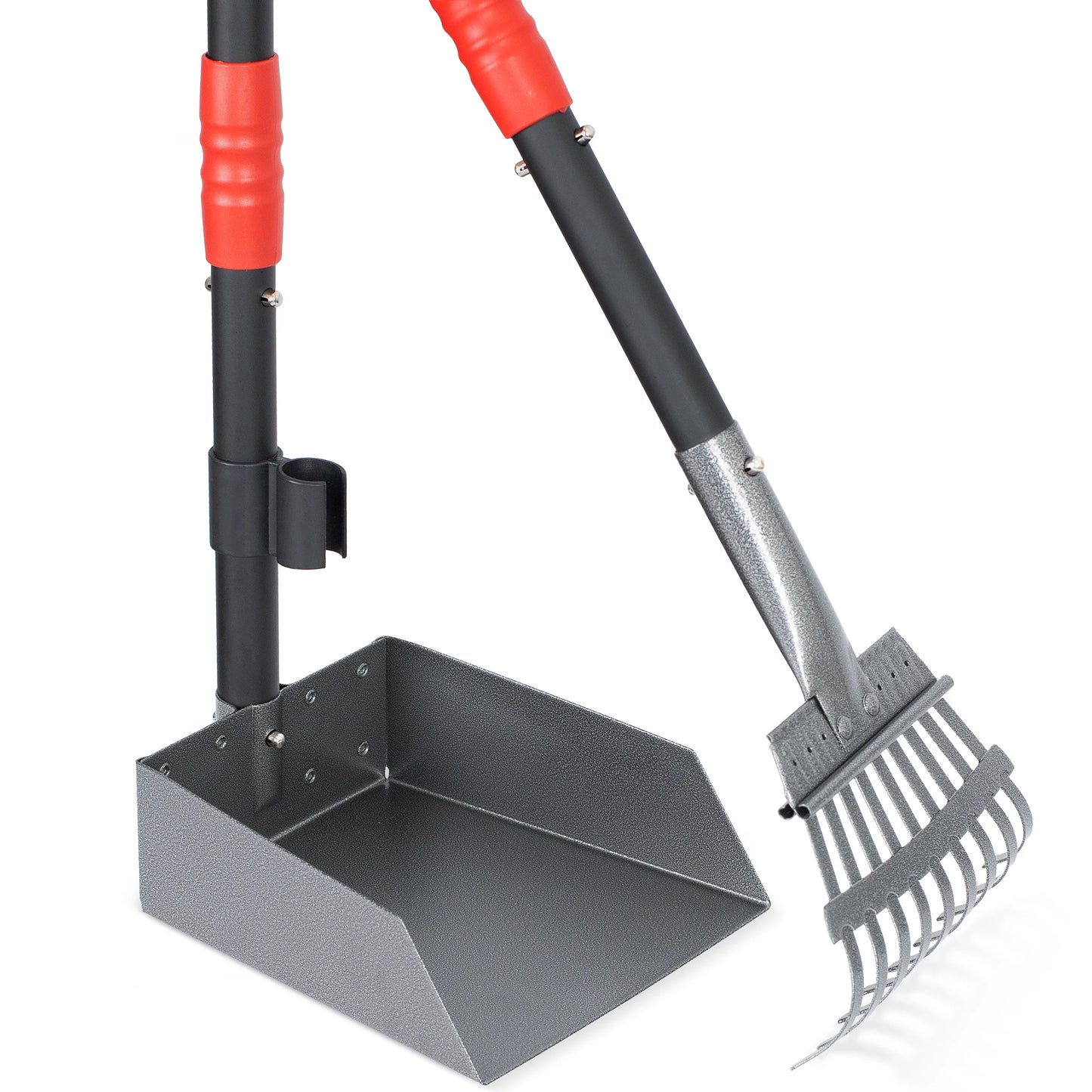 Dog Pooper Scooper Set with Adjustable Stainless Handles for Easy Waste Cleanup