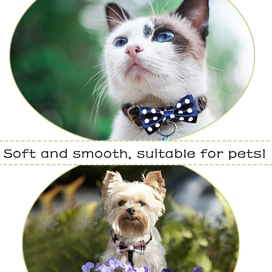 10 Pack Small Dog Collar Bowties Charms For Puppies Cats Embellishments