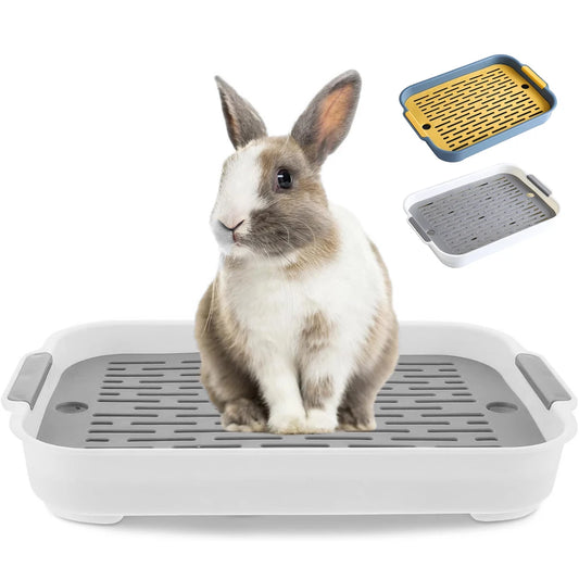 Durable Corner Rabbit Litter Box for Small Pets and Guinea Pigs