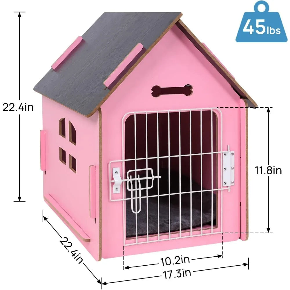 Cozy Wooden Indoor Dog House For Small Dogs And Cats