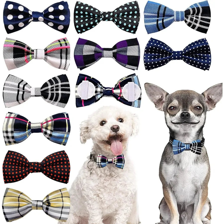 10 Pack Small Dog Collar Bowties Charms For Puppies Cats Embellishments