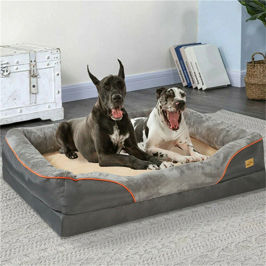 Jumbo Orthopedic Memory Foam Dog Bed With Waterproof Removable Cover