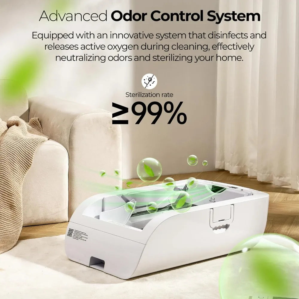 Open Top Self Cleaning Cat Litter Box With App Control Health Tracking