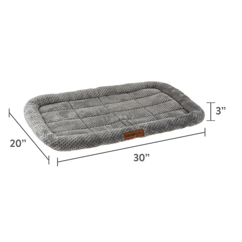 Cozy Dog Crate Mat With Plush Foam Bolstered Cushioned Support Fits 30In Crate
