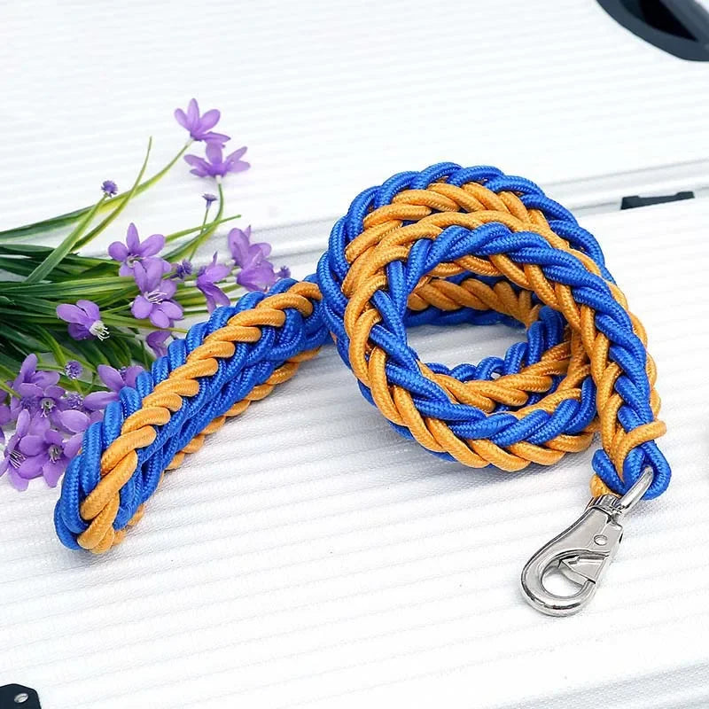 Heavy Duty Nylon Braided Dog Leash For Large Dogs Durable Walking Lead