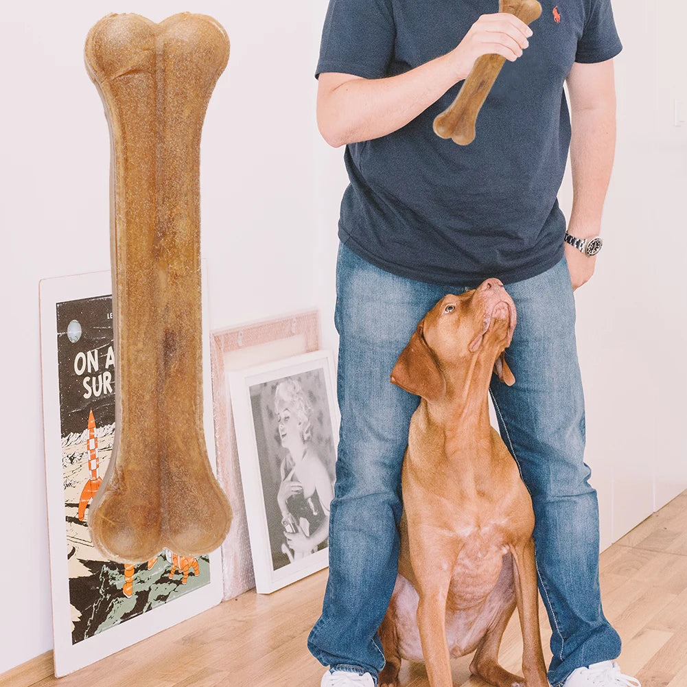 Leather Dog Chew Bone Teething Stick Non Toxic For Small Medium Large Dogs