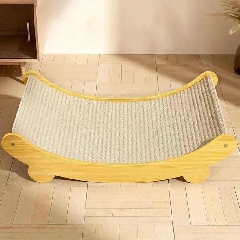 Wooden Cat Scratching Pad With Detachable Bed Multifunction Wear Resistant Toy
