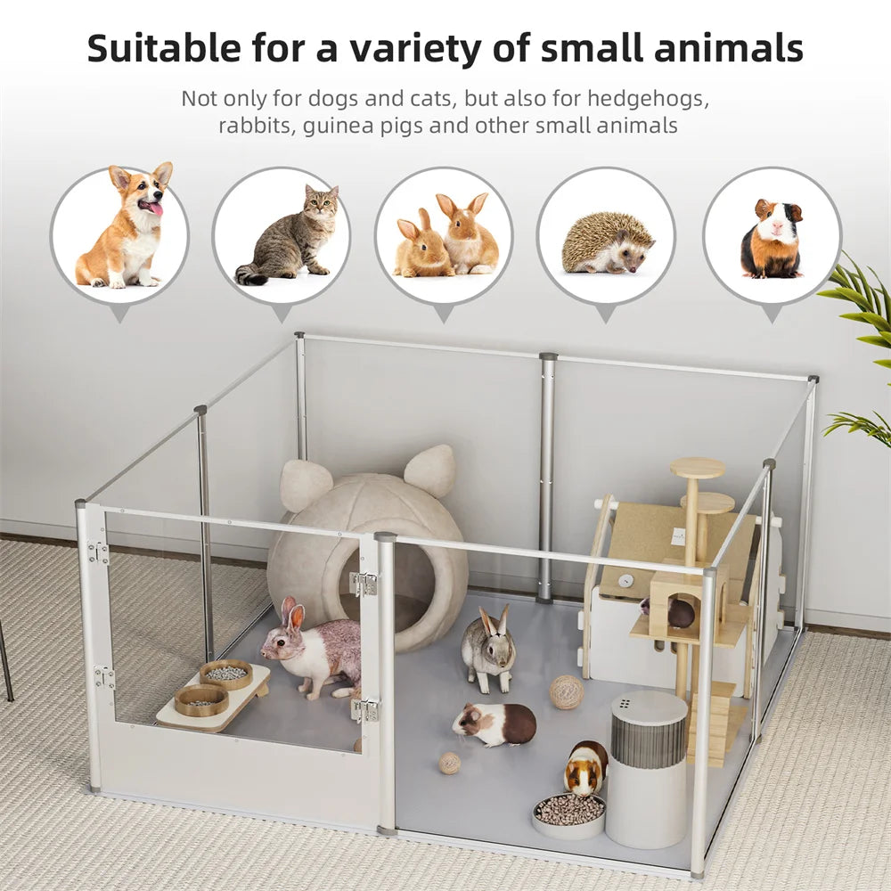 Extra Large Acrylic Dog Playpen Enclosure With Waterproof Pad For Pets