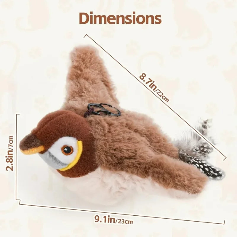 Realistic Flapping Bird Plush Toy For Cats And Small Dogs With Catnip