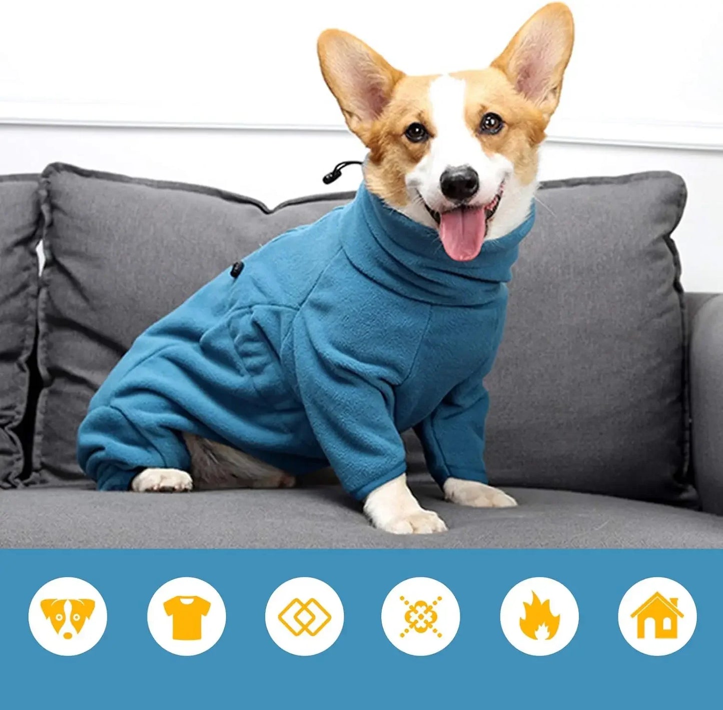 Soft Fleece Dog Pajamas Pullover Warm Winter Coat for Small to Large Dogs