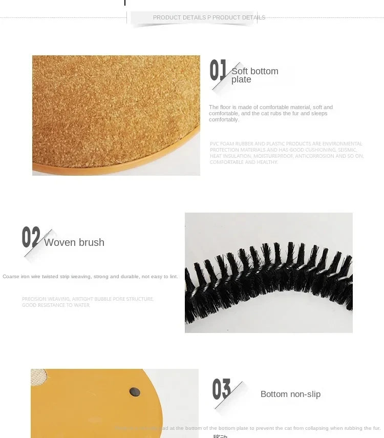 Cat Arch Self Grooming Massage Toy With Rubbing Brush And Scratching Pad