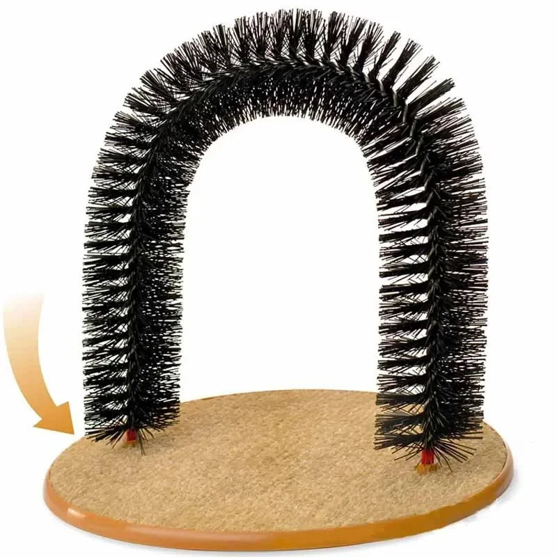 Cat Arch Self Grooming Massage Toy With Rubbing Brush And Scratching Pad