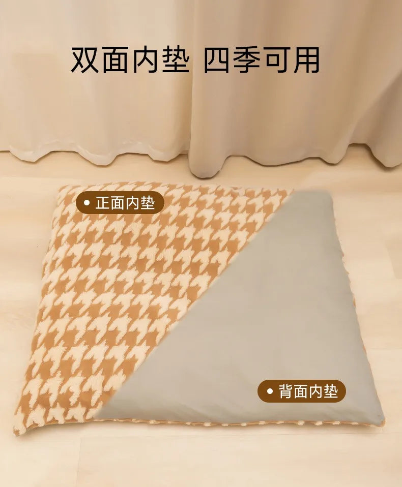 Large Dog Den Quilted Winter Cozy Pet Bed That Keeps Pets Warm Washable