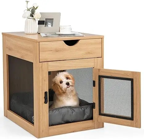Masterpiece Dog Crate End Table With Wireless Charging And USB Ports