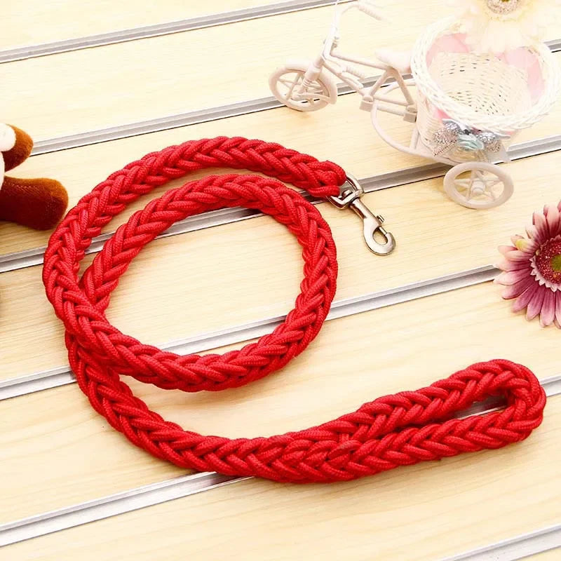 Heavy Duty Nylon Braided Dog Leash For Large Dogs Durable Walking Lead