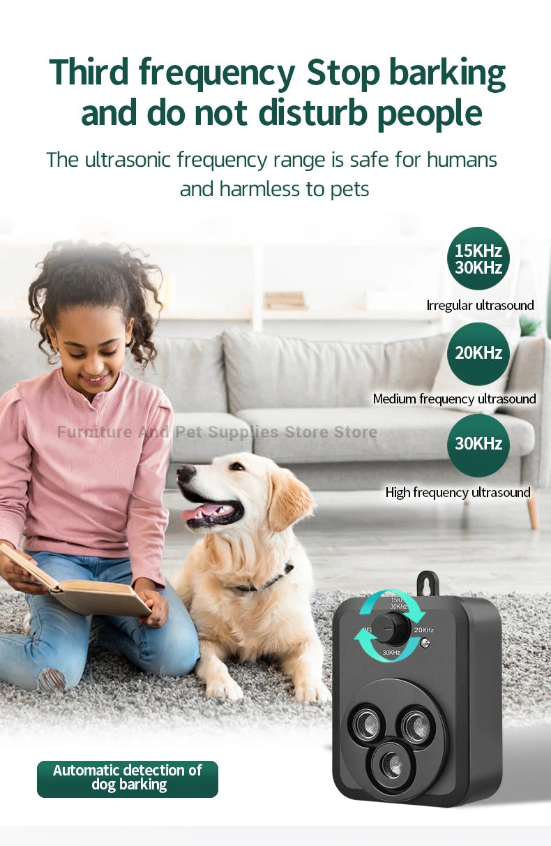 Ultrasonic Anti Barking Device With 3 Modes Auto Stop Barking For Dogs