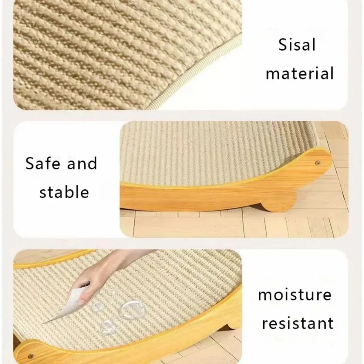 Wooden Cat Scratching Pad With Detachable Bed Multifunction Wear Resistant Toy