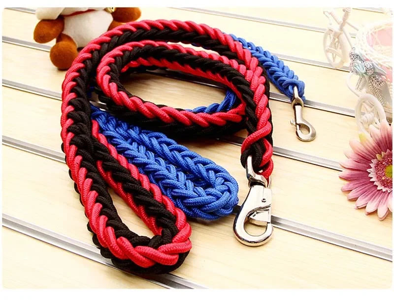 Heavy Duty Nylon Braided Dog Leash For Large Dogs Durable Walking Lead