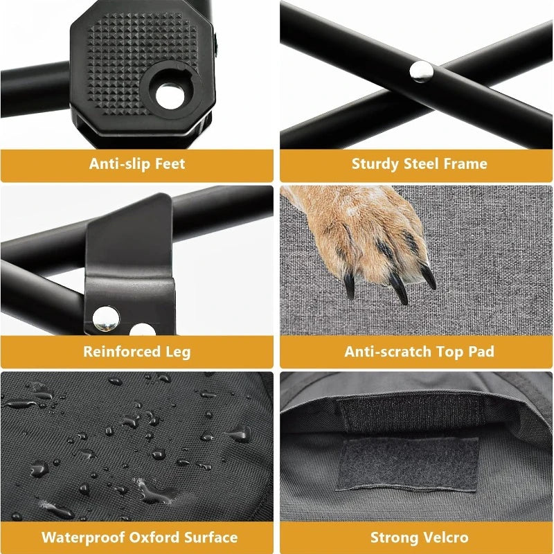 Elevated Dog Bed Portable Raised Pet Cot Indoor Folding Dog Cot Bed Padded Filling Carrying Bag Included Pet Camping Traveling