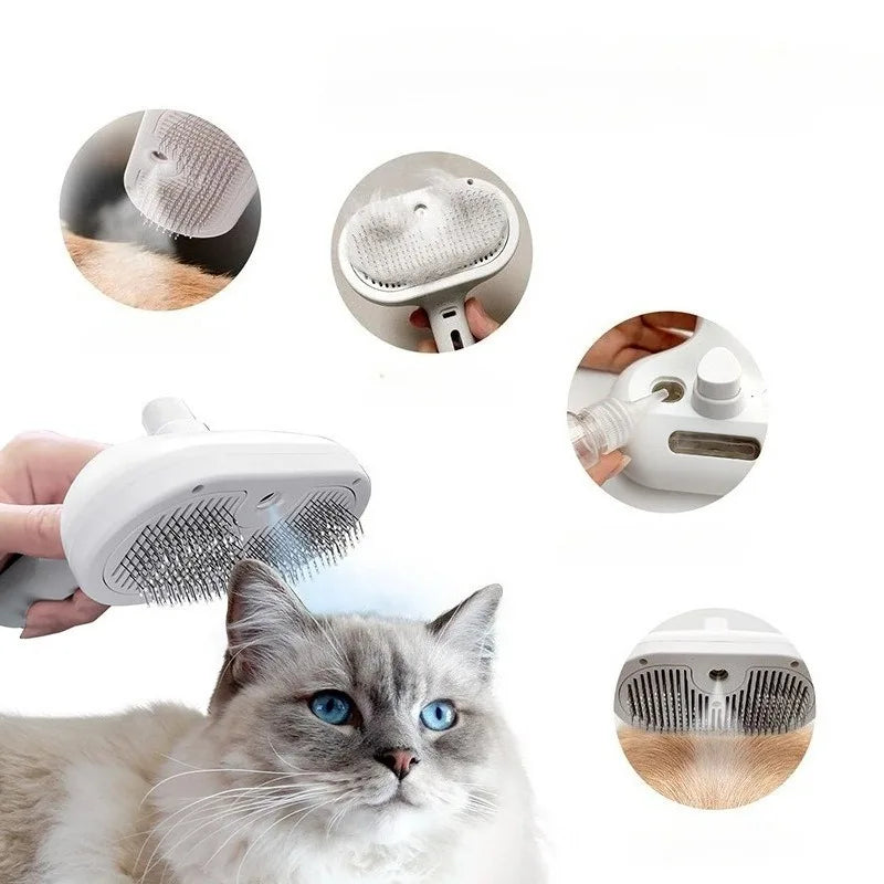 Pet Steam Massage Comb 3 In 1 Hair Removal Brush For Dogs And Cats USB