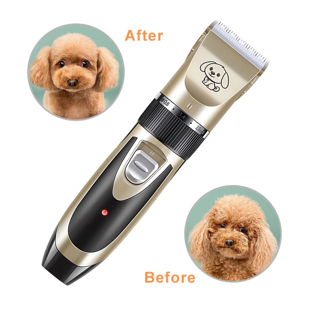 Rechargeable Pet Hair Trimmer Clipper Grooming Kit For Cats And Dogs