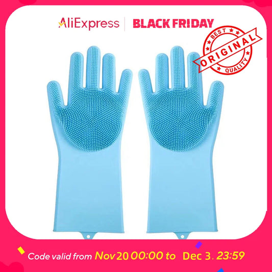 Pet Bathing Glove 2Pack Silicone Scrubber Mitt For Dogs And Cats Deshedding