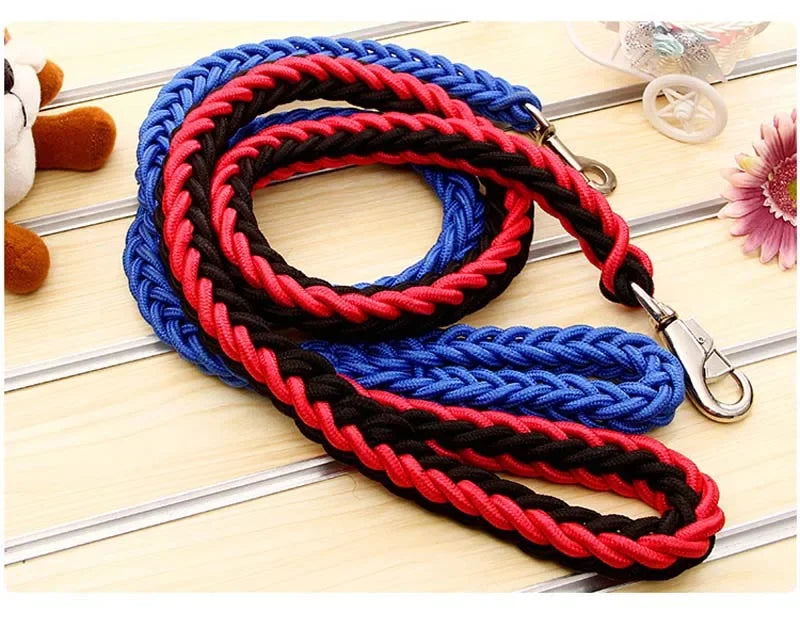 Heavy Duty Nylon Braided Dog Leash For Large Dogs Durable Walking Lead
