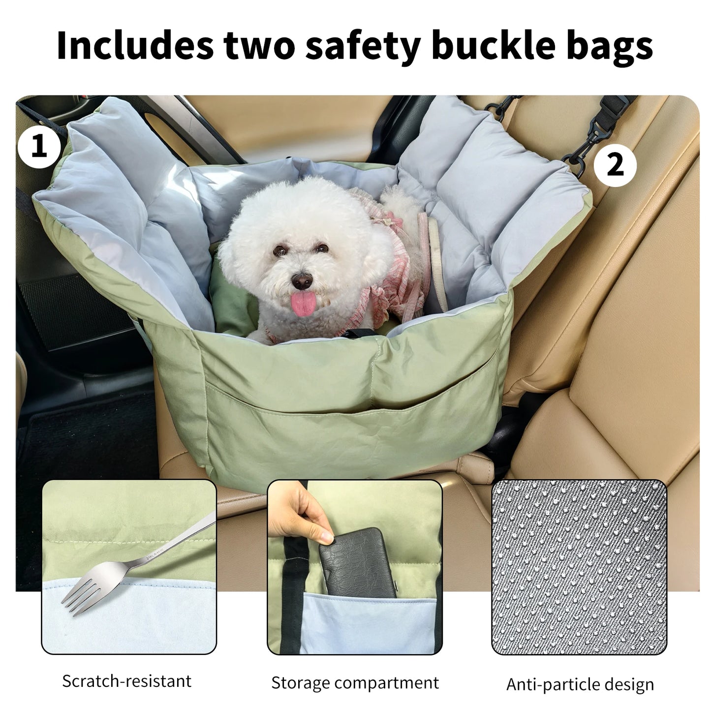 Dog Car Seat Travel Bed And Carrier For Small Dogs Up To 10 Kg