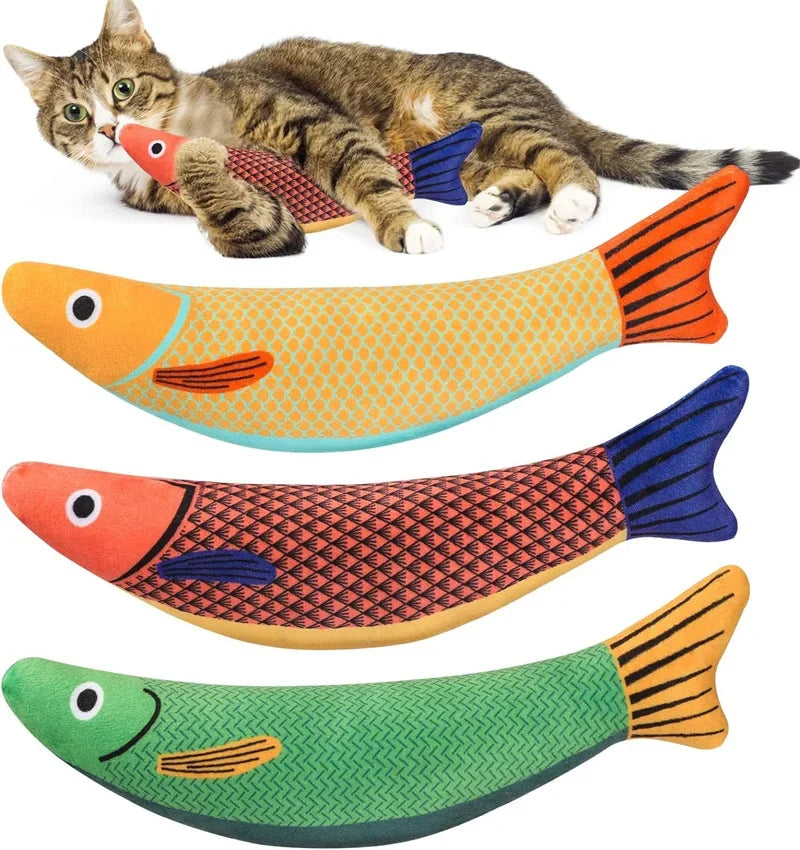 Catnip 3D Simulation Fish Plush Toy For Cats Interactive Chew Goldfish