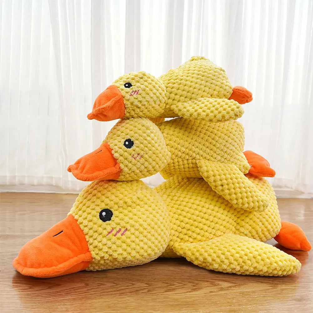 Dog Calming Duck Plush Chew Toy With Quacking Sound For Dogs