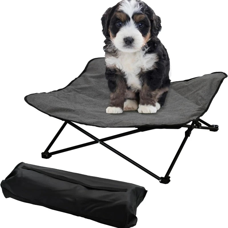 Elevated Dog Bed Portable Raised Pet Cot Indoor Folding Dog Cot Bed Padded Filling Carrying Bag Included Pet Camping Traveling