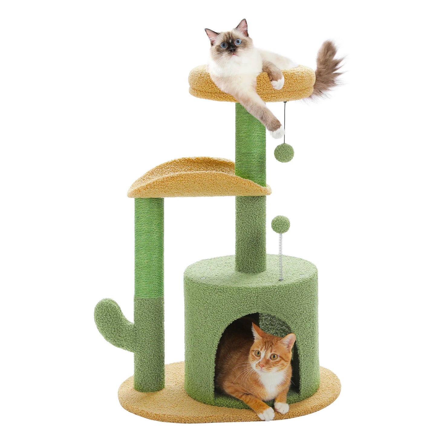 Flower Cat Tree For Indoor Cats With Sisal Scratching Post Plush Perches